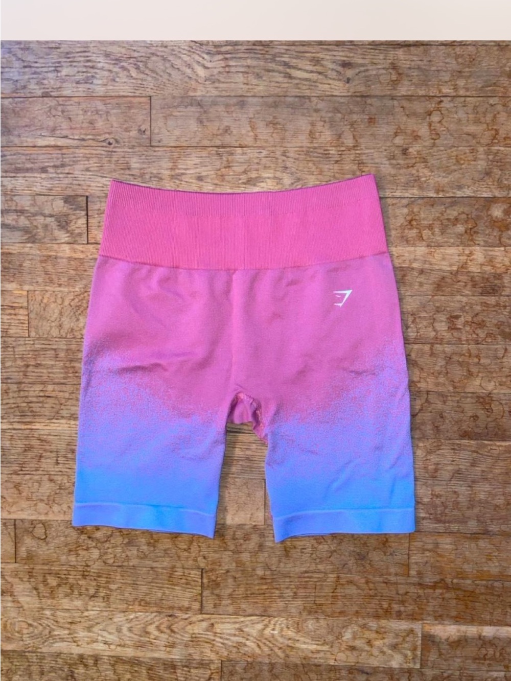 Gymshark Pink to Blue Ombre High-Waist Bike Shorts